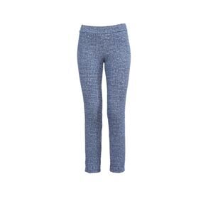 Avenue Montaigne Brigitte Blue Tweed Cropped Straight Leg Stretch Trousers Sz 2
